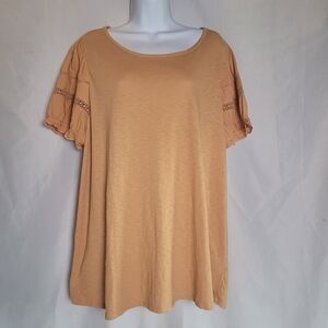 Lane Bryant NWT Pumpkin Spice Short Sleeve Lightweight Blouse Women's Size 14/16